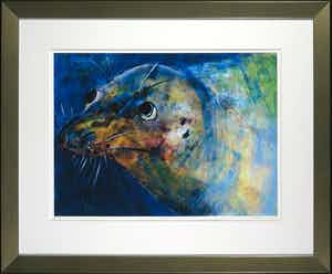 Maya Wildevuur - Zeefdruk, Zeehond - Ingelijst verkocht voor € 60!