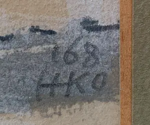 Harm Kamerlingh Onnes - Ingelijste gouache op papier: Winterlandschap - 1968 kopen? Bied vanaf 299!