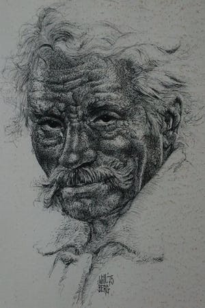 Will Berg - Zelfportret en lachende boer kopen? Bied vanaf 40!