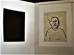 Niet of onleesbaar gesigneerd - Intrigerend 1973 express. Aquarel "portret man" gesigneerd - in passe partout kopen? Bied vanaf 1!