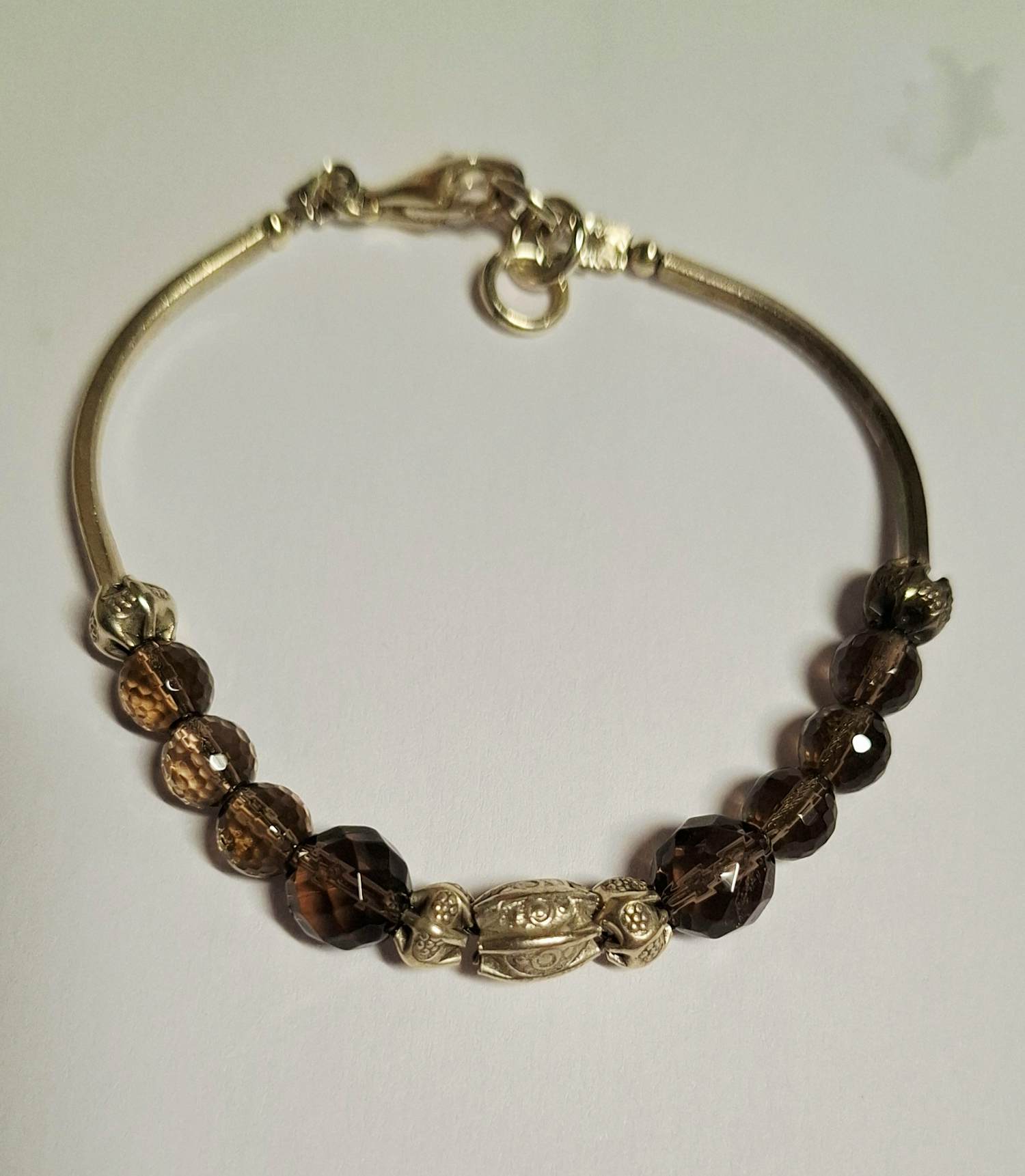 Nieuwe Zilveren  armband van natuurlijke facetgeslepen Rookkwarts kopen? Bied vanaf 70!