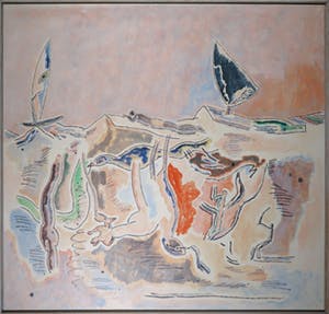 Arie van Geest - Olieverf op doek, Nomadisch (Palavas les Flots) - Ingelijst (Zeer groot) kopen? Bied vanaf 500!