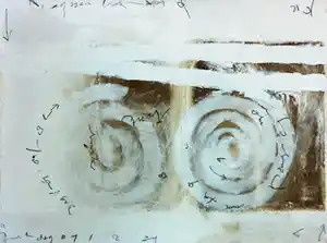 Rene van der Hoofd - Gemengde techniek op hout, Circles (Zeer groot formaat!) verkauft für € 100!