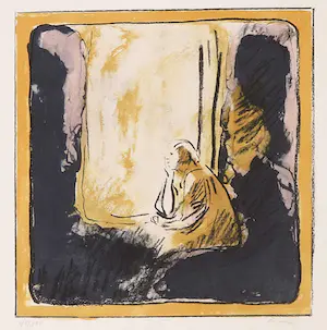 Luis Filcer - Litho, vrouw bij raam kopen? Bied vanaf 1!