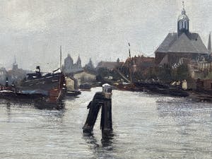 Jan Jans - stadsgezicht met water (Amsterdam?) kopen? Bied vanaf 250!