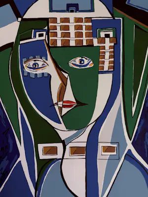 Maartje Wijngaarden - “geabstraheerd portret”. Handgesigneerd en genummerde zeefdruk. kopen? Bied vanaf 35!