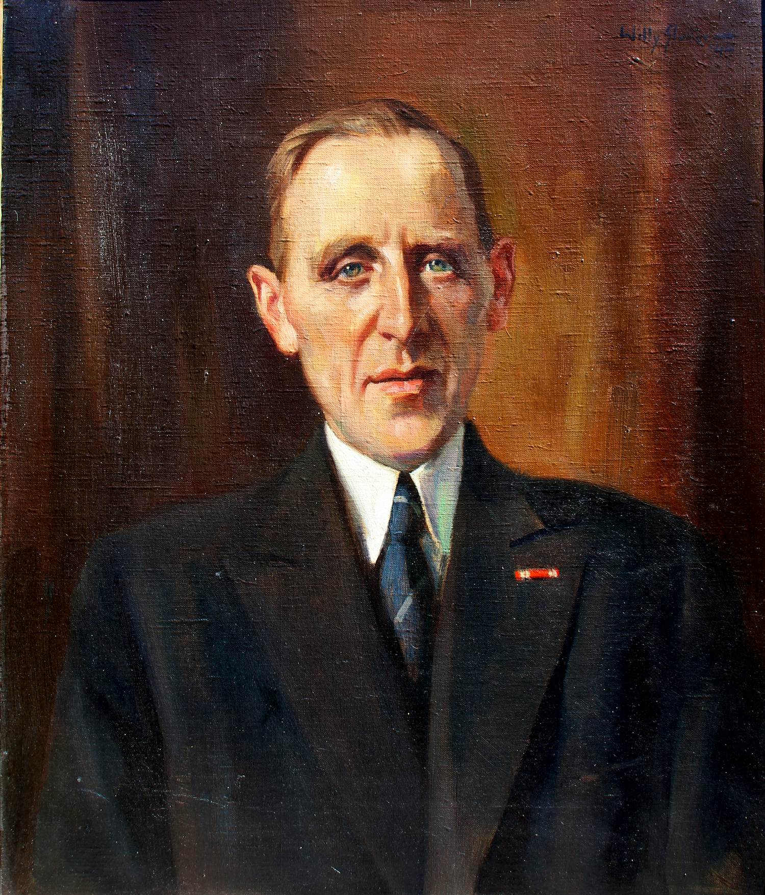 Willy Sluiter - Olieverf op doek: Heren portret - 1944 verkocht voor € 399!