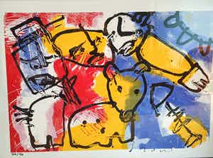 Herman Brood - Hondje (zeer grote ingelijste zeefdruk) verkocht voor € 595!