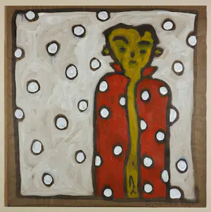 Bart Drost - Gouache op papier, Aangekleed Leed - Ingelijst kopen? Bied vanaf 40!