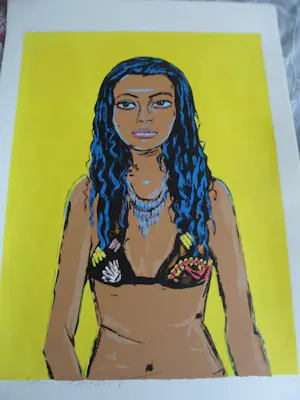 Peter Klashorst - Zeefdruk, Yellow Princess kopen? Bied vanaf 70!