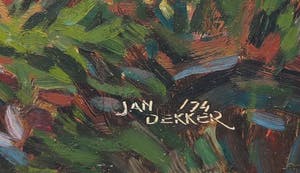 Jan Dekker - Olieverf op hardboard, Herfstakker - Ingelijst kopen? Bied vanaf 1!