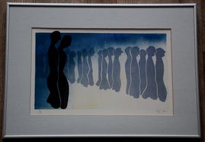 Leo Vroman - Ingelijste zeefdruk: Silhouette - 1980 kopen? Bied vanaf 75!