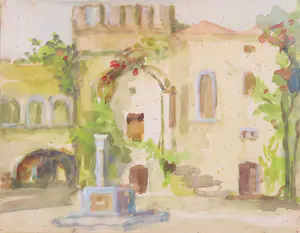 Theo Swagemakers - Aquarel, Huis - Ingelijst kopen? Bied vanaf 35!