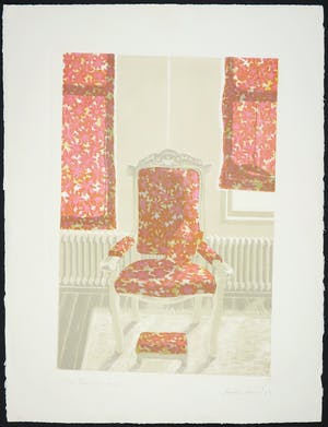 Bertha Haak - Litho, Fauteuil met bloemen kopen? Bied vanaf 1!