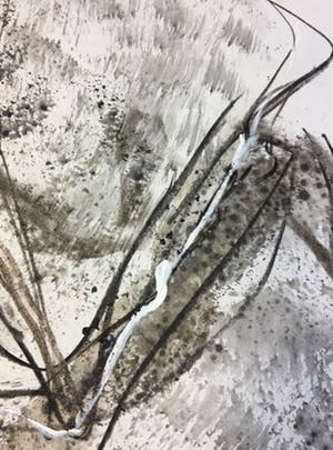 Eugenie Dammer - Abstract zonder titel / 1985 / Tekening (gemengde techniek) kopen? Bied vanaf 100!