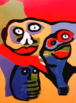 Karel Appel - Caracas, zeefdruk (netjes ingelijst, groot) verkocht voor € 1495!