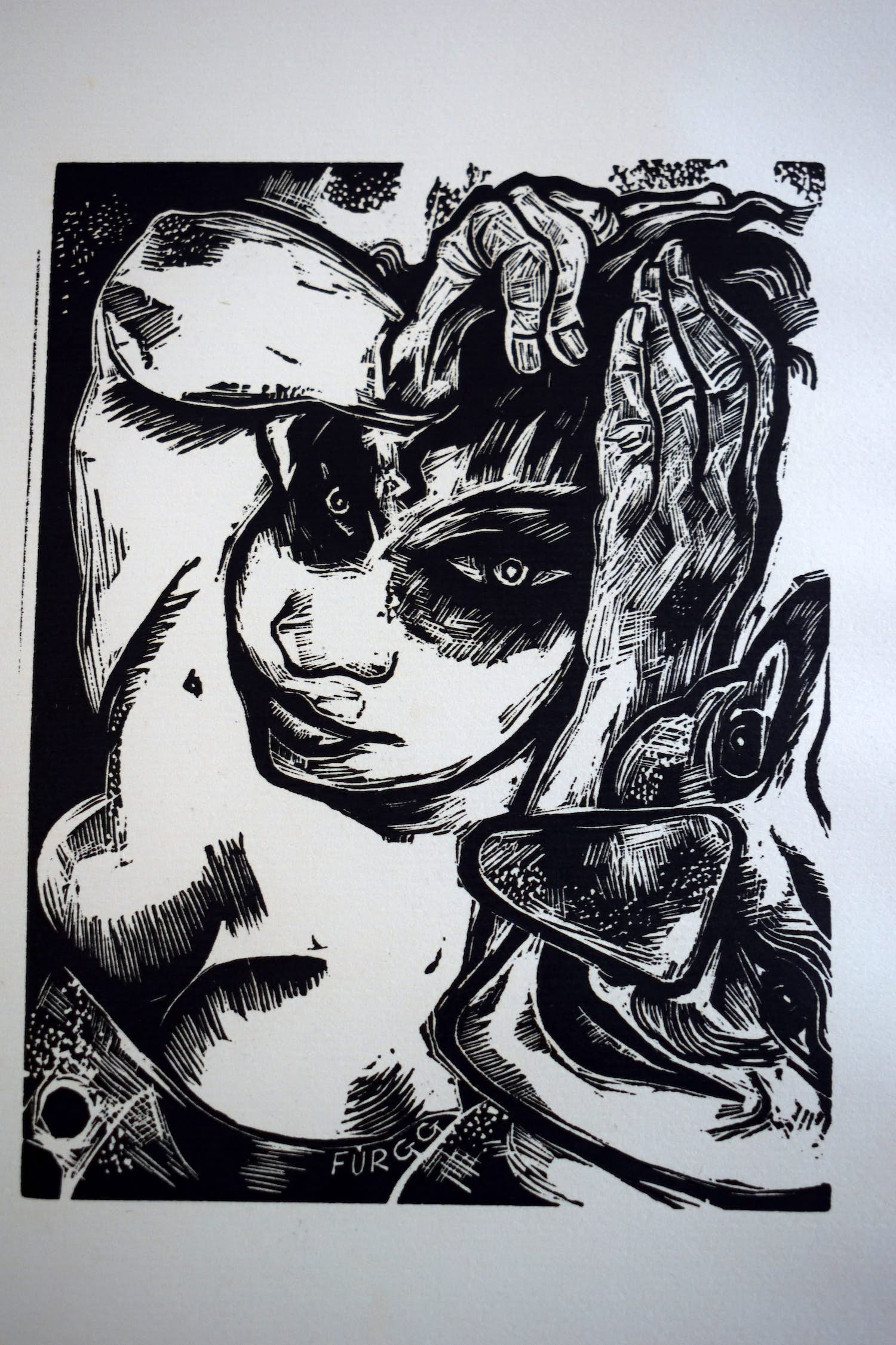 Hans Orlowski - Houtsnede Zonder titel 4 verkocht voor € 50!