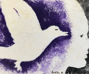 Andre Goezu - Mooie zeefdruk - 1972 - 'L'envol pour 1973' kopen? Bied vanaf 35!