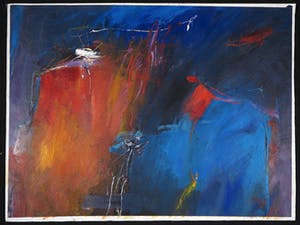 Franscz Witte - Gemengde techniek op papier, Dialoog met rood en zwart kopen? Bied vanaf 50!