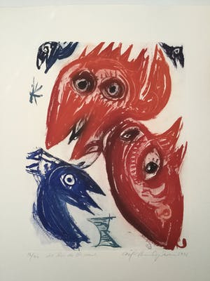 Carl-Henning Pedersen - Le Roi des Oiseaux (met genummerde en gesigneerde catalogus) kopen? Bied vanaf 250!