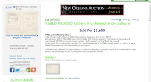 Pablo Picasso - A la memoire de Julius et Ethel Rosenberg kopen? Bied vanaf 2150!