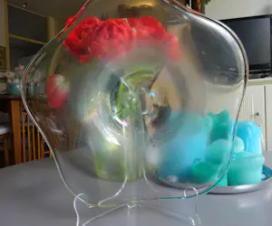 Willem Rozendaal - Tin-craquelé coquille schaal met prachtige iriserende luster kleuren kopen? Bied vanaf 50!