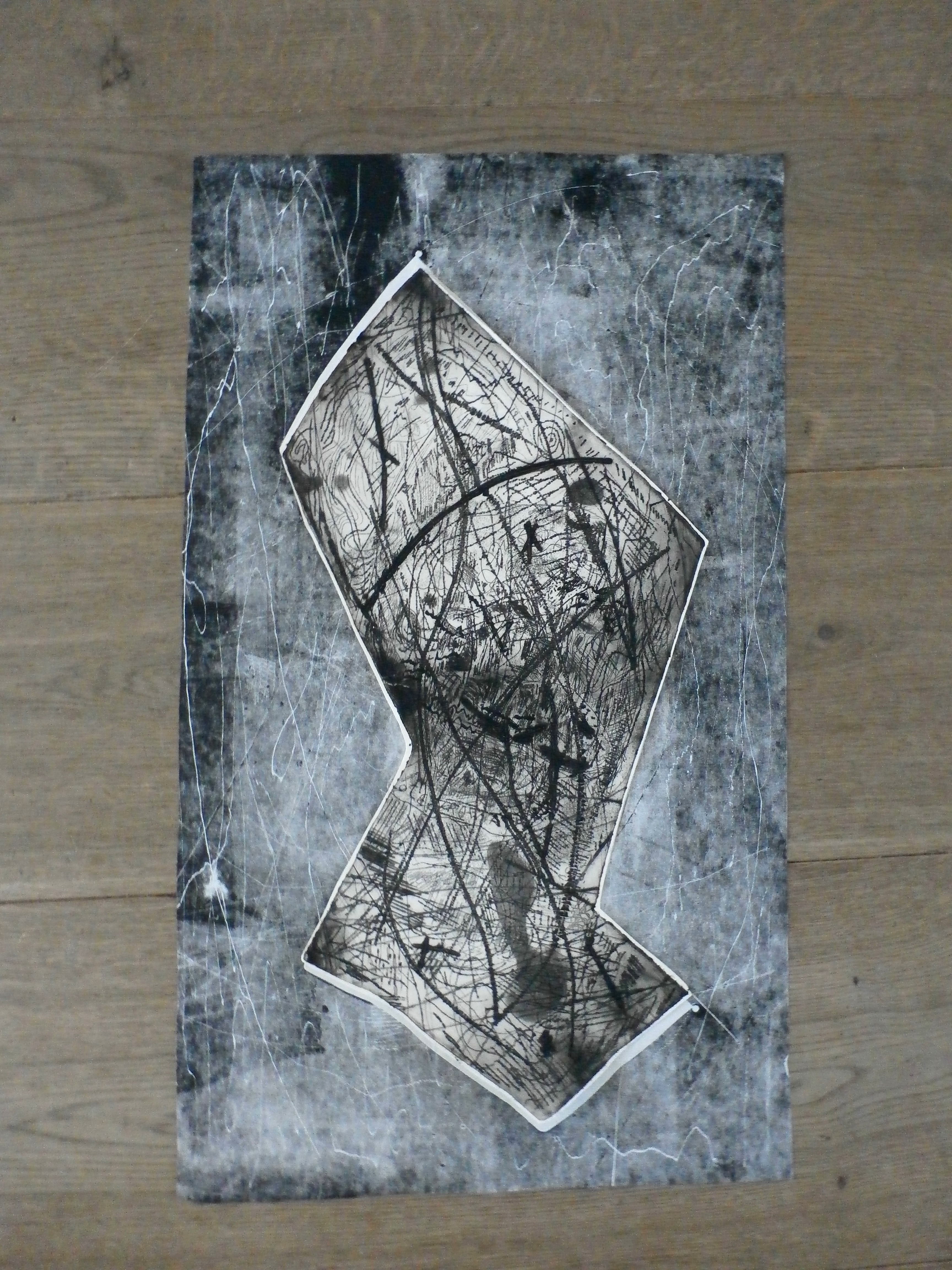 Henc van Maarseveen - ets/aquatint op Japans papier: nieuwjaarswens de Luis verkocht voor € 55!