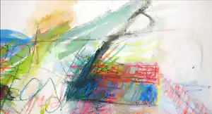 Monique de Lannoy - Gemengde techniek op doek, Zonder titel verkocht voor € 50!