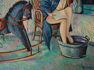 Denny Jacobs - Hobbelpaard met naakt bij raam kopen? Bied vanaf 90!