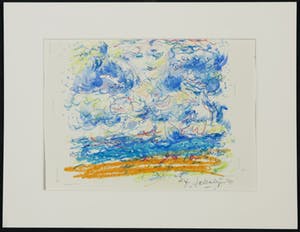 Kees Salentijn - Gemengde techniek op papier, Wolkenstudie kopen? Bied vanaf 35!