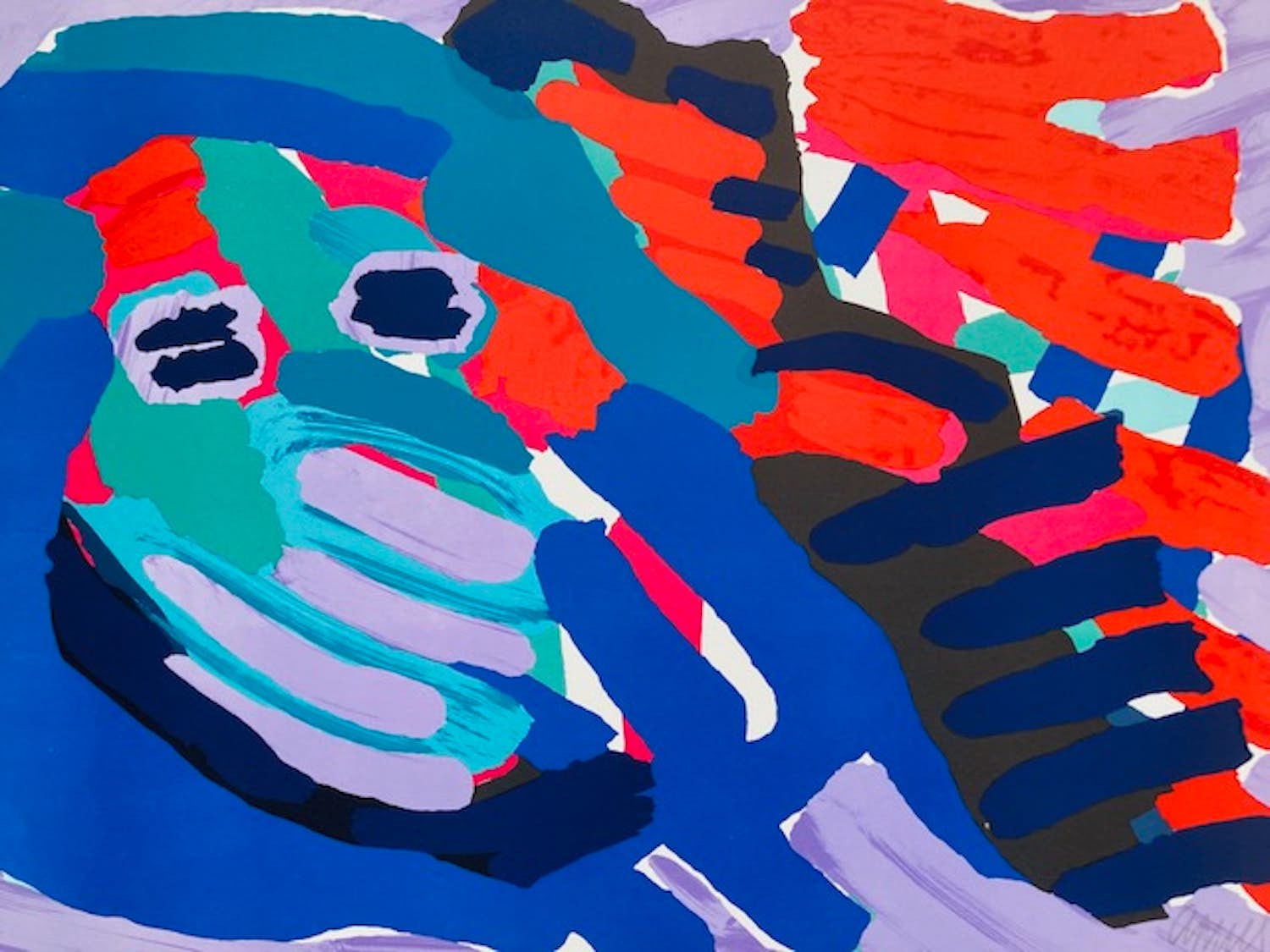 Karel Appel - Blue head again verkocht voor € 525!