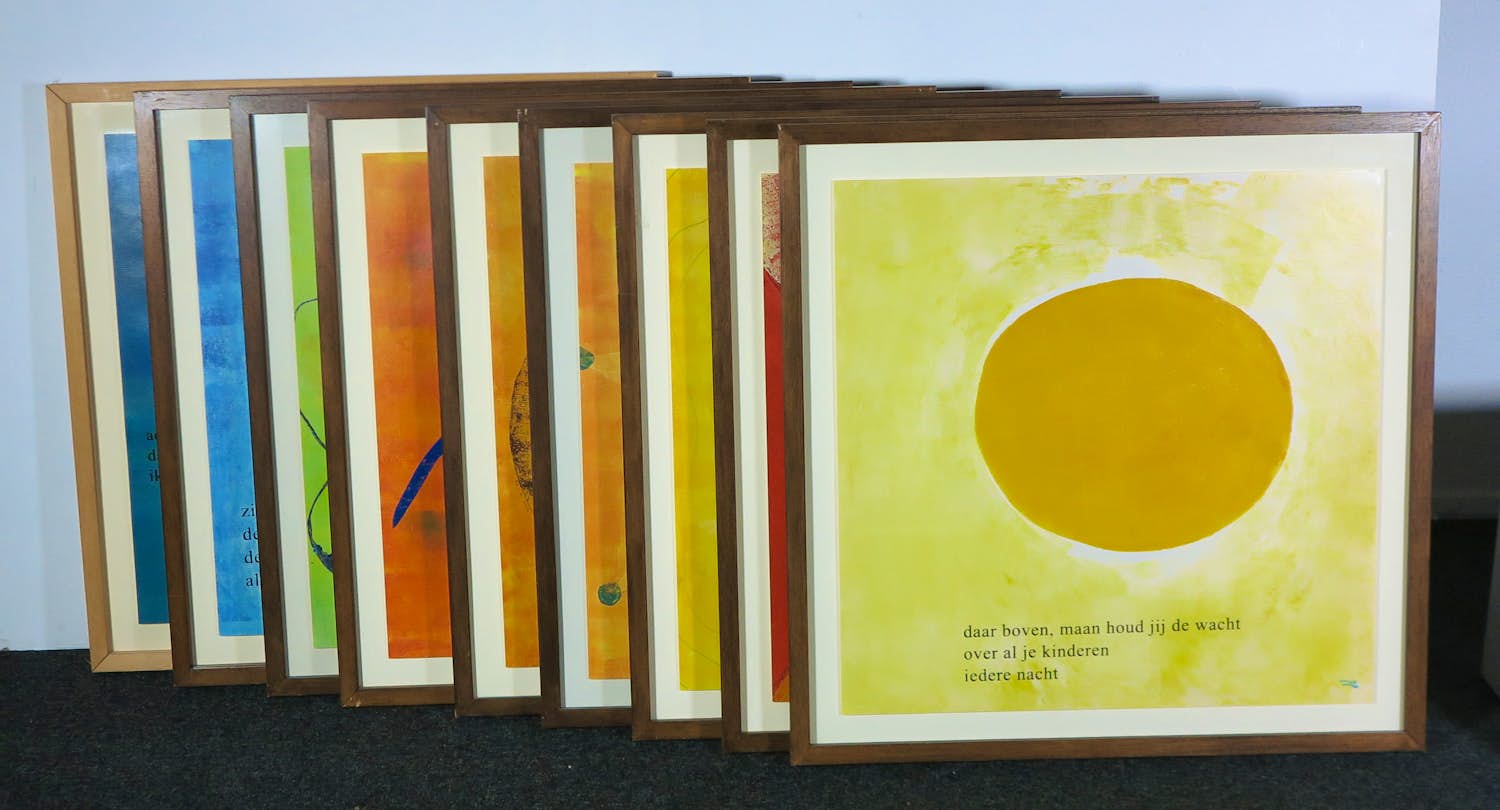 Sil van Oort - Serie van 9 unieke werken op papier + gedichten, Het verhaal van de hemel (...) kopen? Bied vanaf 150!