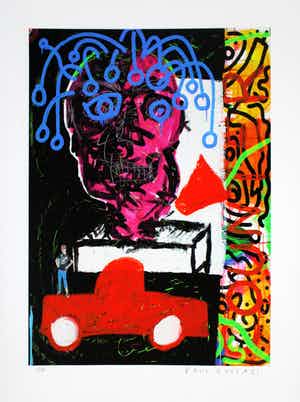 Paul Indrek Kostabi - Kleurengiclee TESLA Handgesigneerd. verkocht voor € 60!