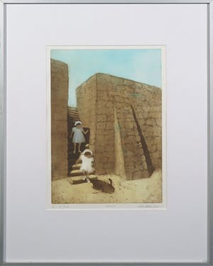 Willy Belinfante - Aquatint, De trap - Ingelijst kopen? Bied vanaf 20!