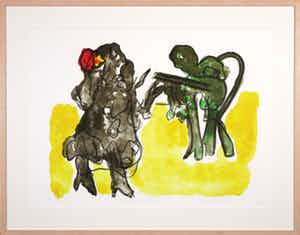 Jan Sierhuis - Litho, Flamenco - Ingelijst verkocht voor € 50!