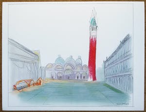 Jan van Goethem - Venetië, pastelkrijt tekening op papier kopen? Bied vanaf 50!