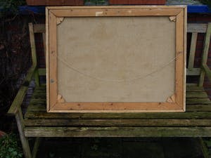 Niet of onleesbaar gesigneerd - Ingelijst olieverf op doek, ‘Winters landschap’ – 63 x 83 cm kopen? Bied vanaf 1!