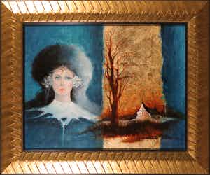 Pierre Petit - Olieverf op doek (bevestigd op paneel), Un moment de ma vie - Ingelijst verkocht voor € 200!