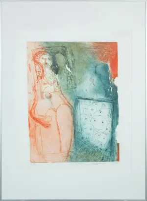 Marion Bloem - Ets & gedicht, Verlangen - Ingelijst kopen? Bied vanaf 40!