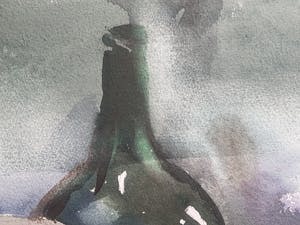 Louis van der Beesen - Stilleven met stenen kruik en blauwe violen kopen? Bied vanaf 75!