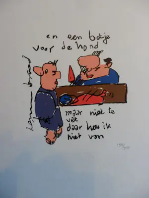 Herman Brood - Kleurenzeefdruk BOTJE VOOR DE HOND kopen? Bied vanaf 59!