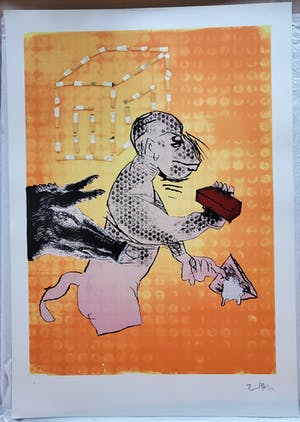 Jorg Immendorff - Maureraffe, signiert, datiert und e.a. kopen? Bied vanaf 440!