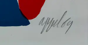 Karel Appel - Ingelijste kleurenlitho: Happy face - 1969 kopen? Bied vanaf 799!