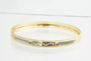 24- Elegante, mooi bewerkte 22 karaats gouden bi-color unisex armband - gekeurd kopen? Bied vanaf 730!