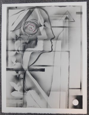 Buy Gislain Dussart - Composition with Rose? Bid from 19!