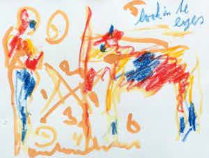 Anton Heyboer - C2861, compositie met figuren verkocht voor € 75!