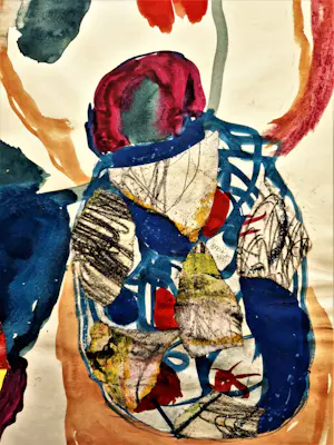 Pieter Holstein - Originele - 1964 - collage / aquarel / pastel "getweeën" gesigneerd kopen? Bied vanaf 49!