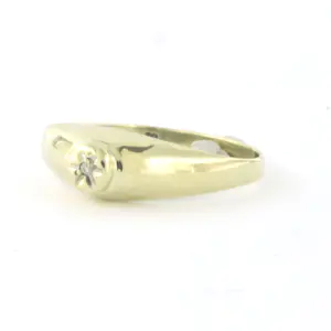 Gele BWG (333) ring bezet met diamant -ringmaat 17.75 (56) kopen? Bied vanaf 55!