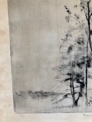 Reino Partanen - twee bomen in kaal landschap kopen? Bied vanaf 15!