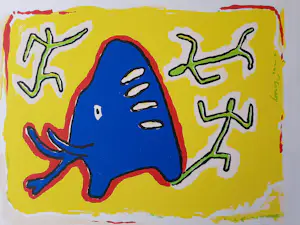 Hetty van der Linden - Zeefdruk, Olifant kopen? Bied vanaf 35!